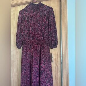 NWT Nanette Lepore Magenta Black dress 8